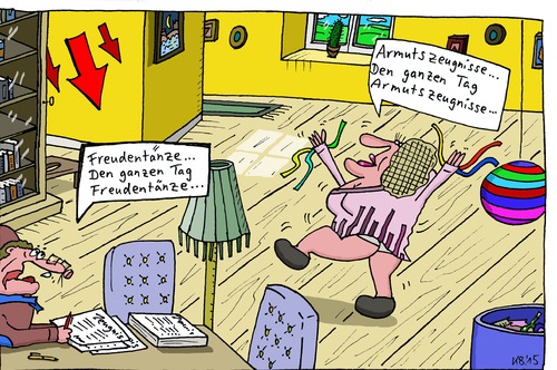 Cartoon: genervt (medium) by Leichnam tagged genervt,freudentänze,armutszeugnisse,ehe,vorwürfe