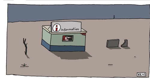 Cartoon: i (medium) by Leichnam tagged information,auskunft,stand,einöde,karg,düster,unendliche,weiten