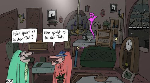 Cartoon: Im Herrenhaus (medium) by Leichnam tagged herrenhaus,spuk,gespenst,geist,erscheinung