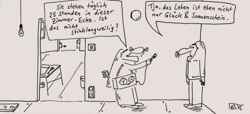 Cartoon: Interview (medium) by Leichnam tagged interview,ecke,täglich,stinklangweilig,glück,sonnenschein,betröpfelt