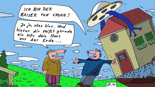 Cartoon: Kaiser (medium) by Leichnam tagged kaiser,china,behauptung,entführung,ufo