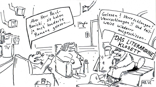 Cartoon: Literrratuuurrr (medium) by Leichnam tagged literatur,marcel,reich,ranicki,klo