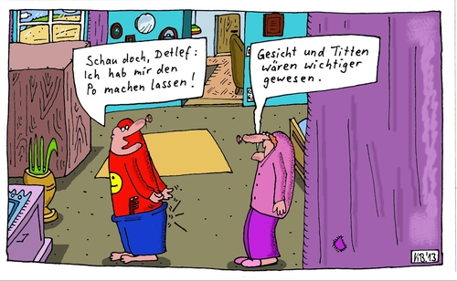 Cartoon: machen lassen (medium) by Leichnam tagged machen,lassen,detlef,po,gesicht,titten,busen,wichtiger