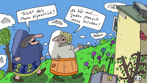 Cartoon: Na hör mal (medium) by Leichnam tagged trinker,trinken,klatsch,tratsch,damenwelt