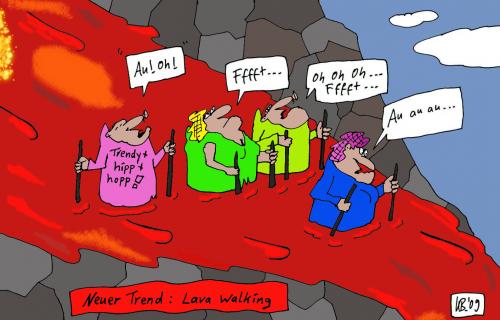 Cartoon: Neuer Trend (medium) by Leichnam tagged trend,neu,lava,walking,nordic,aua,trendy,hipp,hopp