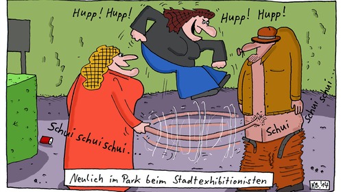 Cartoon: Neulich im Park (medium) by Leichnam tagged neulich,im,park,hupp,schuischui,exhibitionist,springen,hüpfen,schniedel,ausnutzen,schwingen,spaß,sport,freude