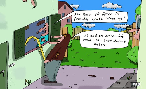Cartoon: Öfter? (medium) by Leichnam tagged öfter,strullern,pinkeln,urinieren,pieseln,wohnung,lust,fremd,frechheit,leichnam
