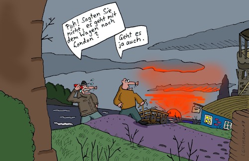Cartoon: Puh! (medium) by Leichnam tagged puh,london,wagen,unterwegs,leichnamcartoon