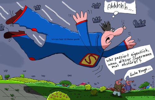 Cartoon: S (medium) by Leichnam tagged supermann,absturz,gute,frage,ahhhhh,leichnam,leichnamcartoon