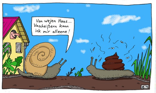 Cartoon: Schleimerei (medium) by Leichnam tagged schleimerei,in,freier,natur,gehäuse,schnecken,kot,betrug,von,wegen,haus