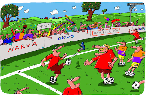 Cartoon: Sport (medium) by Leichnam tagged sport,fußball,ballfuß,platz,leichnam,leichnamcartoon