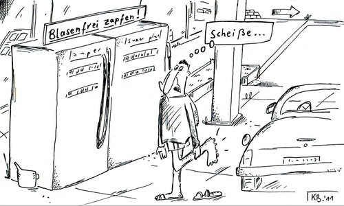 Cartoon: Tankstelle (medium) by Leichnam tagged tankstelle,blasen,zapfen,leichnam,scheiße