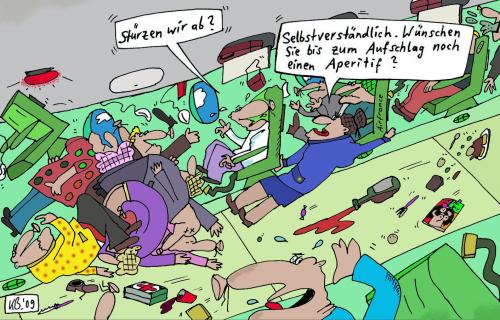 Cartoon: Unglück (medium) by Leichnam tagged unglück,flugzeug,aperitif,absturz,aufschlag,wunsch,wünschen