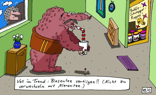 Cartoon: Vertilgung (medium) by Leichnam tagged vertilgung,voll,im,trend,blasentee,bubbletea,nierentee,nicht,verwechseln,gier,rappel,schwappel,modern,in,jugend,hip