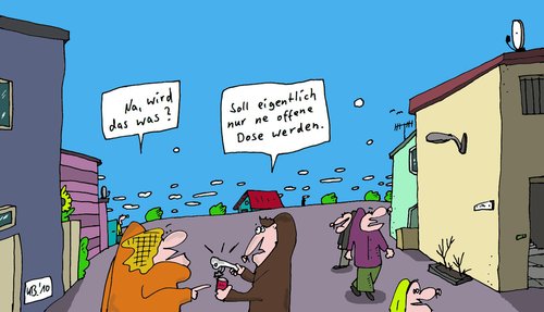 Cartoon: verzwickt (medium) by Leichnam tagged verzwickt,dose,dosenöffner,tücke