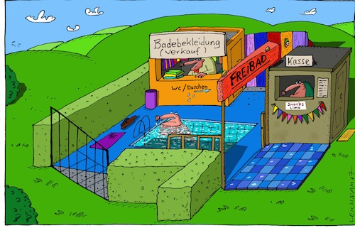 Cartoon: Wasser (medium) by Leichnam tagged wasser,freibad,schwimmbad,freizeit,vergnügen,leichnam,leichnamcartoon