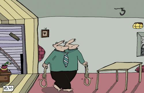 Cartoon: Without words (medium) by Leichnam tagged selbstmord,hängen,murder,death,doppelkopf,strick