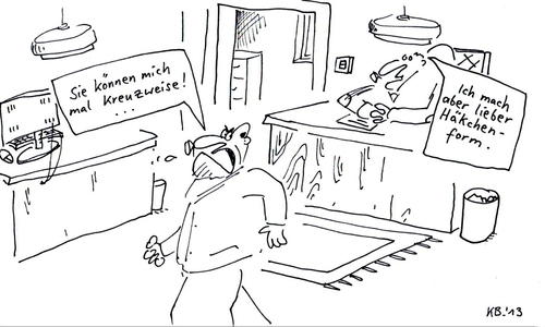 Cartoon: Wut (medium) by Leichnam tagged wut,kreuzweise,häkchen,büro,mitarbeiter,chef,boss