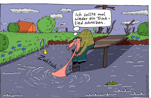 Cartoon: Zuhtsch (medium) by Leichnam tagged zuhtsch,wasser,saugen,trinken,mund,ufer,steg,bootssteg,trinklied,camper,leichnam,leichnamcartoon