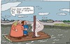 Cartoon: Dank (small) by Leichnam tagged dank,floß,see,gewässer,schlaffe,haut,segel