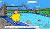 Cartoon: Freibad (small) by Leichnam tagged plantschen,freibad,badehose,sommer,sonne,hitze,schwimmen,ausführen,vorzeigen,stolz,neu,thorben