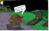 Cartoon: Rudolf 3 (small) by Leichnam tagged rudolf,rudolfschabracke,grab,erde,versteck,flucht,wut,nudelholz,wutschnaubend,lichterkette,mond,sterne