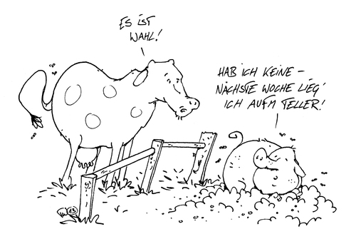 Cartoon: Keine Wahl (medium) by Trantow tagged wahl,tiere,ironie,politik,nahrung,wahl,tiere,ironie,politik,nahrung