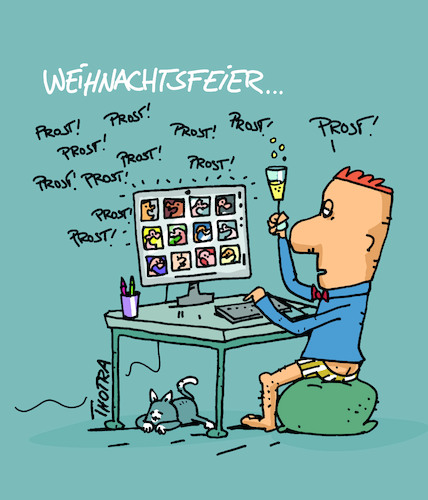 Cartoon: Virtuelle Weihnachtsfeier (medium) by Trantow tagged weihnachten,weihnachtsfeier,xmas,interaktiv,virtuell,corona,pandemie,virus,firma,arbeit,computer,medien,weihnachten,weihnachtsfeier,xmas,interaktiv,virtuell,corona,pandemie,virus,firma,arbeit,computer,medien