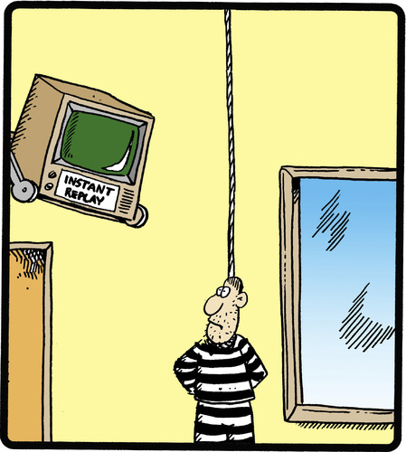 Cartoon: Instant Replay (medium) by cartertoons tagged prison,jail,prisoners,death,penalty,hanging,television,entertainment,voyeurism,prison,jail,prisoners,death,penalty,hanging,television,entertainment,voyeurism