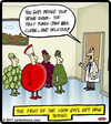 Cartoon: Fruit of the Loom Drug Test (small) by cartertoons tagged fruit,of,the,loom,drug,test,apple,grapes,doctor,urine,juice
