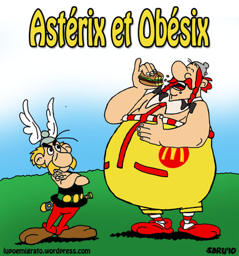 Cartoon: La capitulation (medium) by sdrummelo tagged asterix,obelix,obesite,hamburger,mc,donald,france,francia,publicite