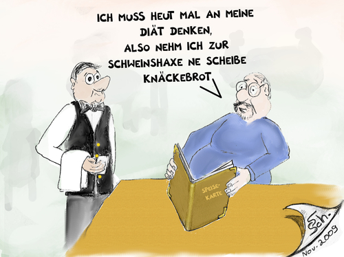 Cartoon: Diät (medium) by swenson tagged essen,gast,diät,kellner