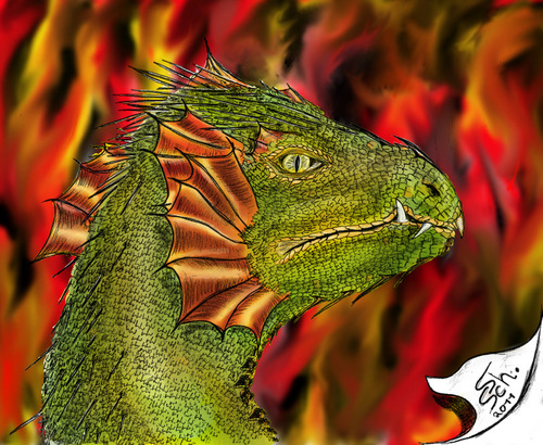 Cartoon: Feuer Drache (medium) by swenson tagged drache,dragon,fire,feuer,echse