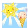 Cartoon: Strahlungs-Gefahr (small) by Fubuki tagged eis,sonne,sommer,strahlen,ice,sun,summer,cream,food,essen,süßes,sweets