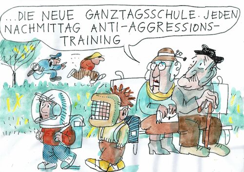Cartoon: Aggression (medium) by Jan Tomaschoff tagged kinder,gewalt,erziehung,kinder,gewalt,erziehung
