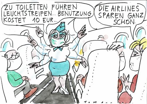 Cartoon: Airlines (medium) by Jan Tomaschoff tagged fliegen,airlines,corona,fliegen,airlines,corona