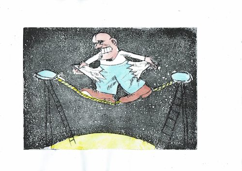 Cartoon: Akrobat (medium) by Jan Tomaschoff tagged geld,balance,geld,balance