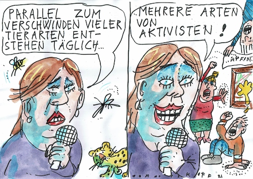 Cartoon: Aktivisten (medium) by Jan Tomaschoff tagged umwelt,aktivisten,diversität,umwelt,aktivisten,diversität