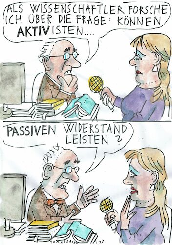 Cartoon: Aktivisten (medium) by Jan Tomaschoff tagged widerstand,aktiv,passiv,widerstand,aktiv,passiv