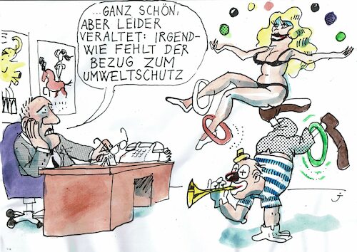 Cartoon: Aktuell (medium) by Jan Tomaschoff tagged umwelt,unterhaltung,umwelt,unterhaltung