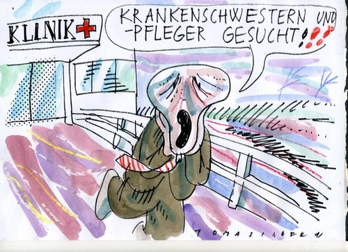 Cartoon: Alarm (medium) by Jan Tomaschoff tagged gesundheit,personalmangel,gesundheit,personalmangel