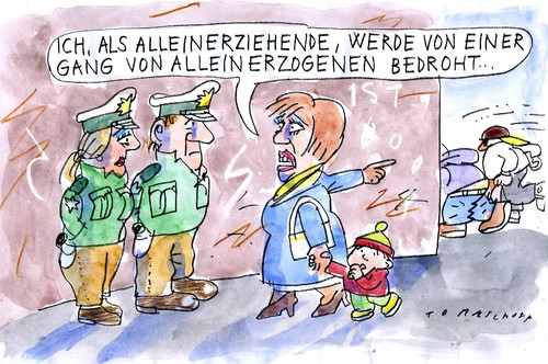 Cartoon: allein erziehend (medium) by Jan Tomaschoff tagged jugend,erziehung,kriminalität,jugend,erziehung,kriminalität