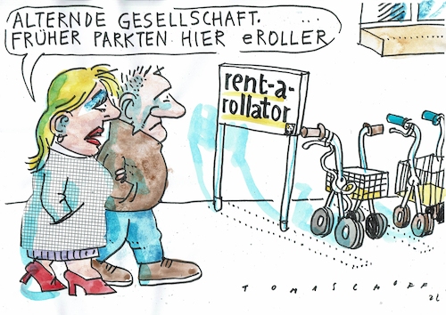Cartoon: Alter (medium) by Jan Tomaschoff tagged rente,demografie,alter,rente,demografie,alter