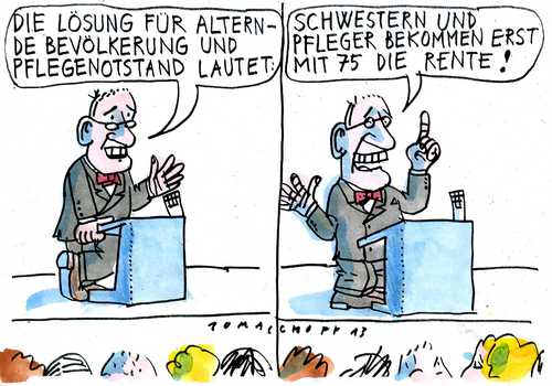 Cartoon: alternde Gesellschaft (medium) by Jan Tomaschoff tagged alter,pflege,alter,pflege