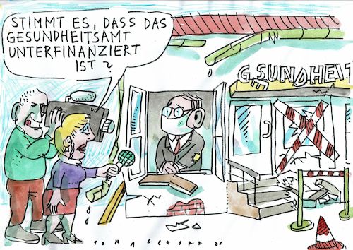 Cartoon: Amt (medium) by Jan Tomaschoff tagged pandemie,gesundheitsamt,pandemie,gesundheitsamt
