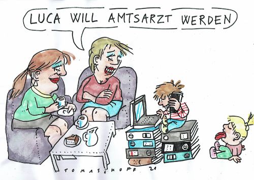 Cartoon: Amtsarzt (medium) by Jan Tomaschoff tagged corona,amtsärzte,corona,amtsärzte