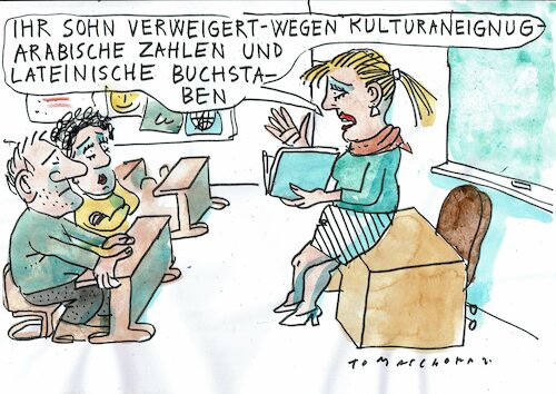 Cartoon: Aneignung (medium) by Jan Tomaschoff tagged kulturaneignung,bildung,schule,kulturaneignung,bildung,schule