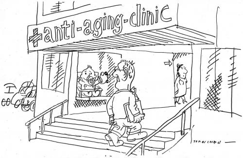 Cartoon: Anti Aging Clinic (medium) by Jan Tomaschoff tagged senioren,renten,rentner,alterspyramide,generationen