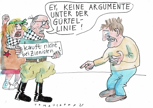 Cartoon: Antisemiten (medium) by Jan Tomaschoff tagged intoleranz,juden,hass,linke,islamisten,intoleranz,juden,hass,linke,islamisten