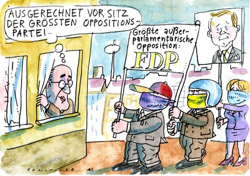 Cartoon: APO FDP (medium) by Jan Tomaschoff tagged wahlen,fdp,wahlen,fdp